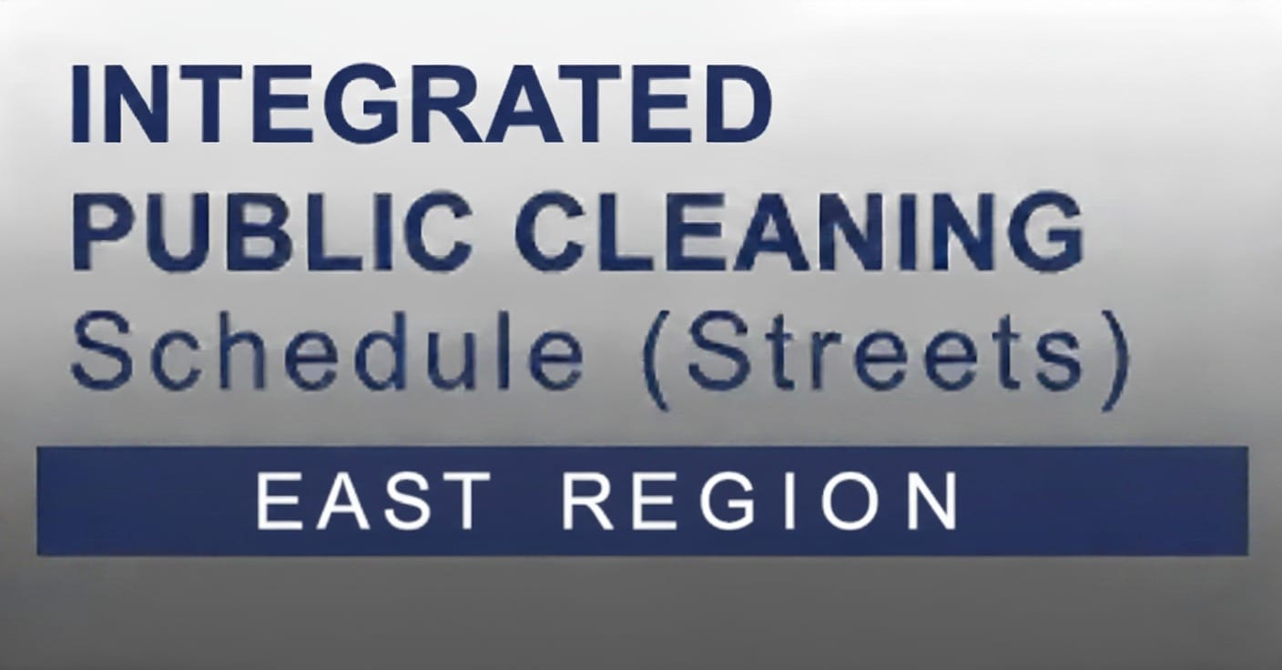 East Region Integrated Public Cleaning Schedule for Streets in PDF